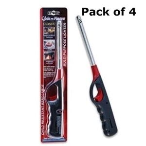 Click n Flame Utility Lighter Sticks 4-Pack  Refillable Multi Purpose Lighter